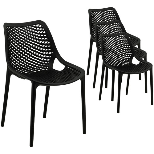 BistroFive Black Wolfe Outdoor Dining Chairs Temple Webster